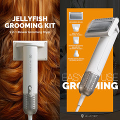 2-in-1 Pet Hair Dryer & Grooming Brush with 4 Nozzles