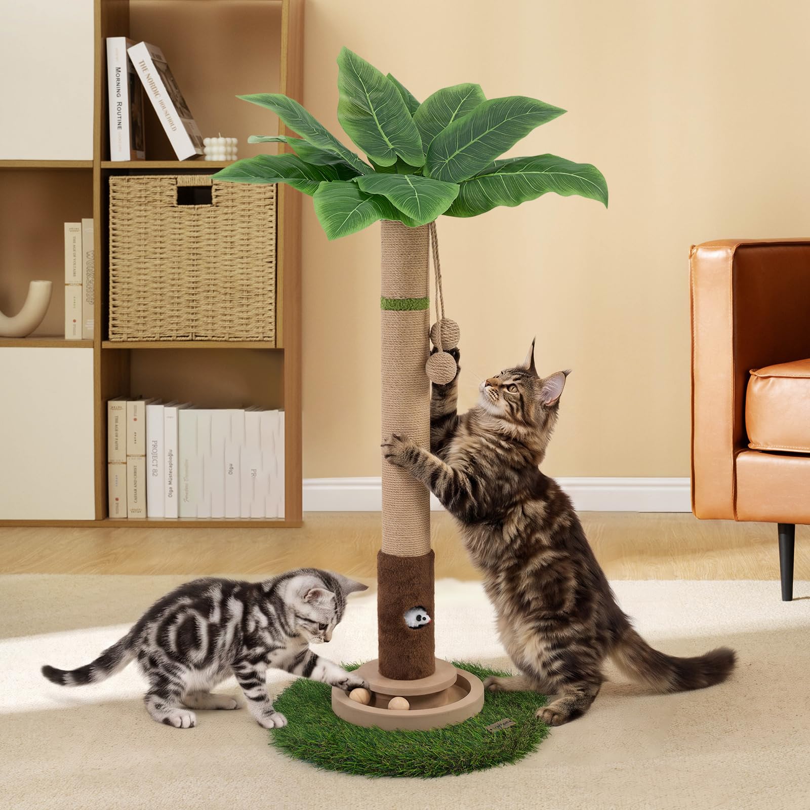 WOOCHPET 35-Inch Sisal Cat Scratching Post with Toys