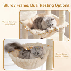 Heybly 76-Inch Heavy-Duty Cat Tree Tower for Large Cats