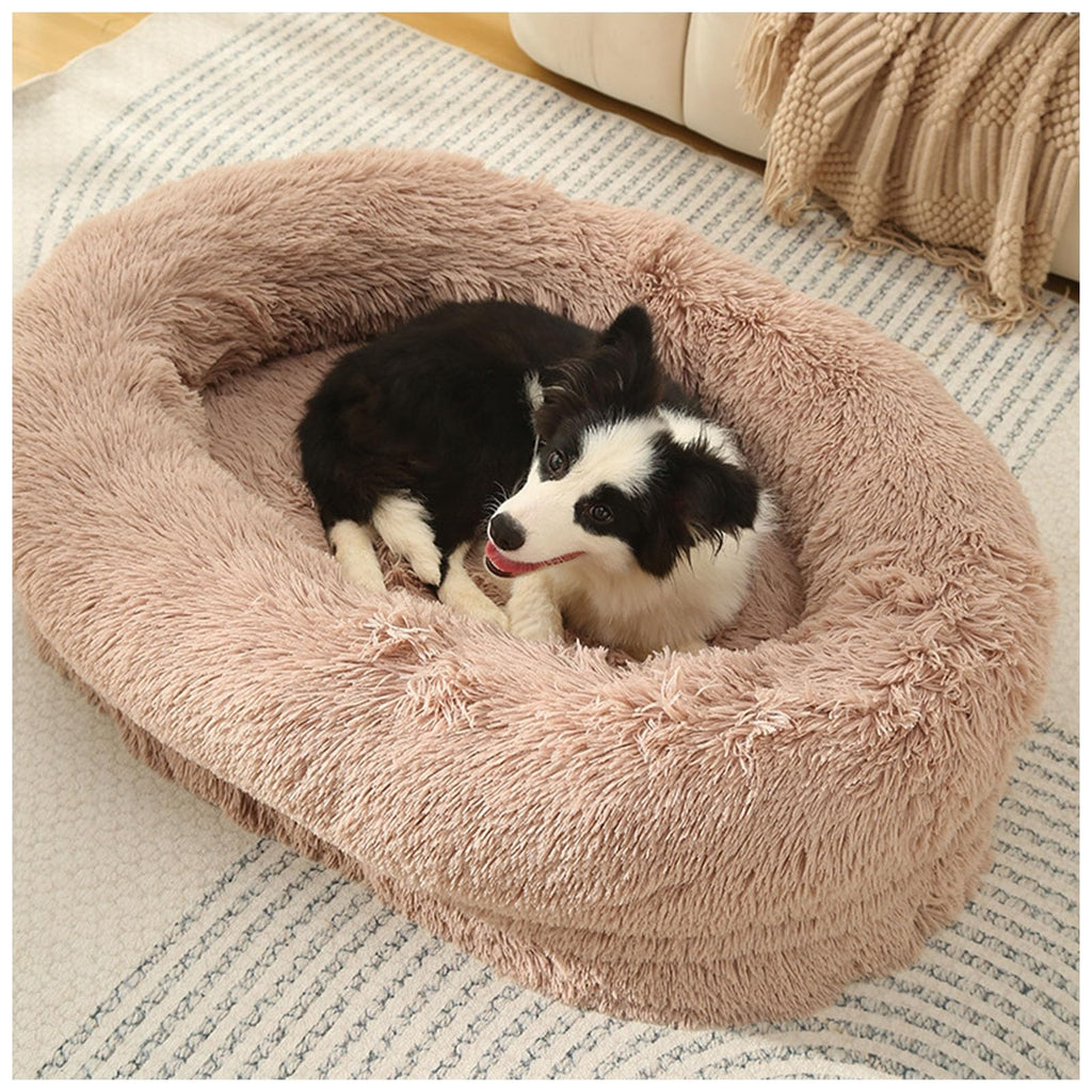 CUIYMXSC Fluffy Dog Bed, Cat Beds for Indoor Cats, Bedding & Furniture for Dogs Cat Beds for Indoor Cats Clearance Dog Beds Indoor Dog Calming Beds (Beige L)