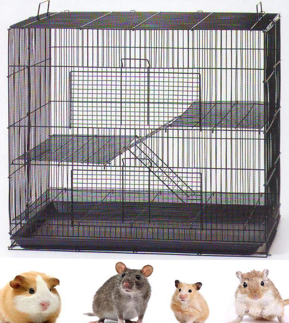 Mcage Three Size, 3 Level with Tight 3/8 Inch Bar Spacing Shelves Ladders for Guinea Pig Ferret Chinchilla Sugar Glider Rats Mice Gerbil Animal Cage