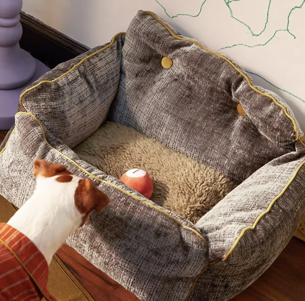 ESRADA Round Donut Cat and Dog Mat Bed, 20 Inch Cat or Small Dog Bed, Non Slip and Waterproof Bottom, Ultra Soft and Durable Fabric Pet Bed, Washable Luxury Cat and Dog Bed Light gray-L
