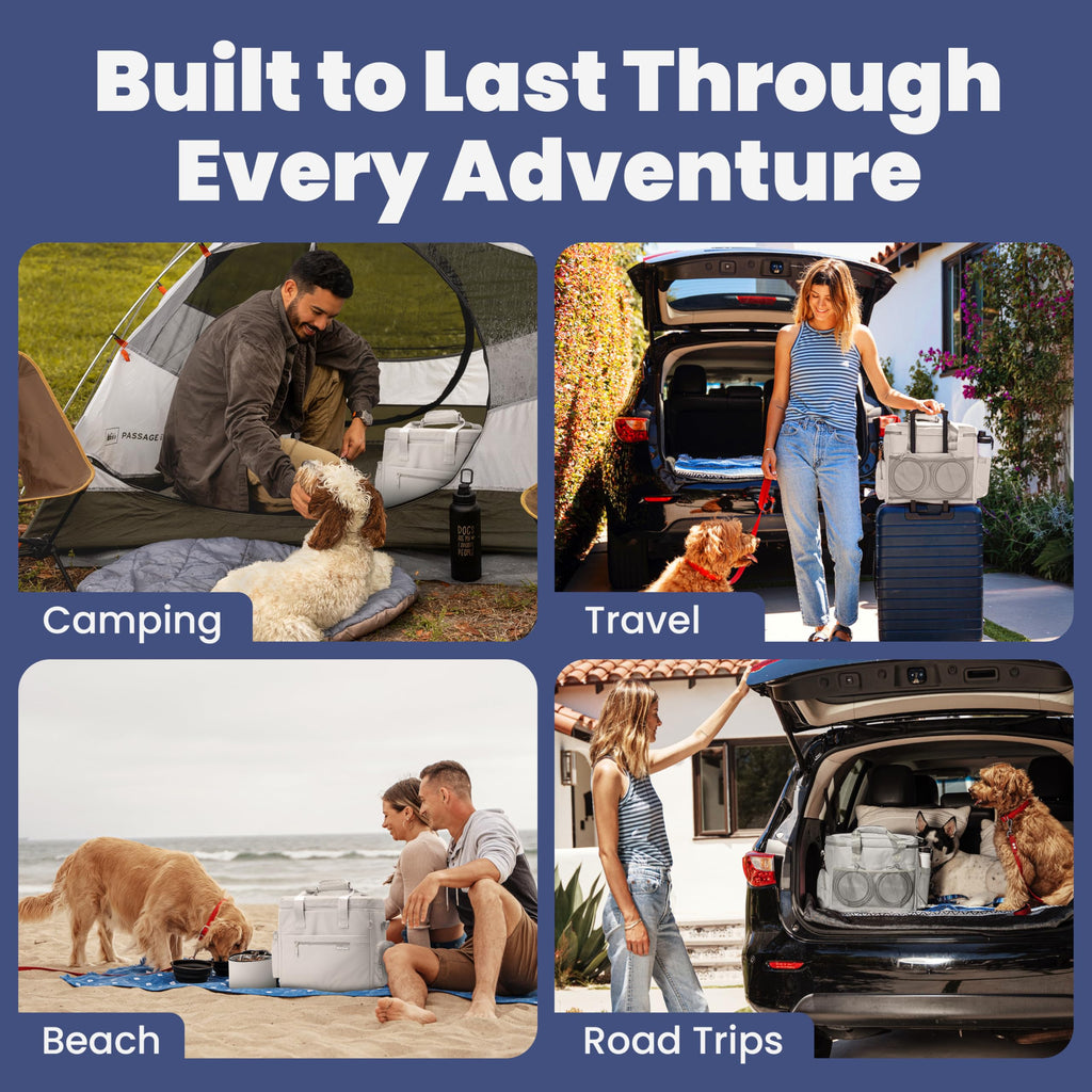 Rubyloo Pet Feeder Dog Bowl - The Original Doggy Bag™ - Ultimate Gift for Dog Owners - Includes 2 BPA-Free Travel Bowls and 2 Food Containers - Pet Travel Kit for Road Trips, Camping, RV